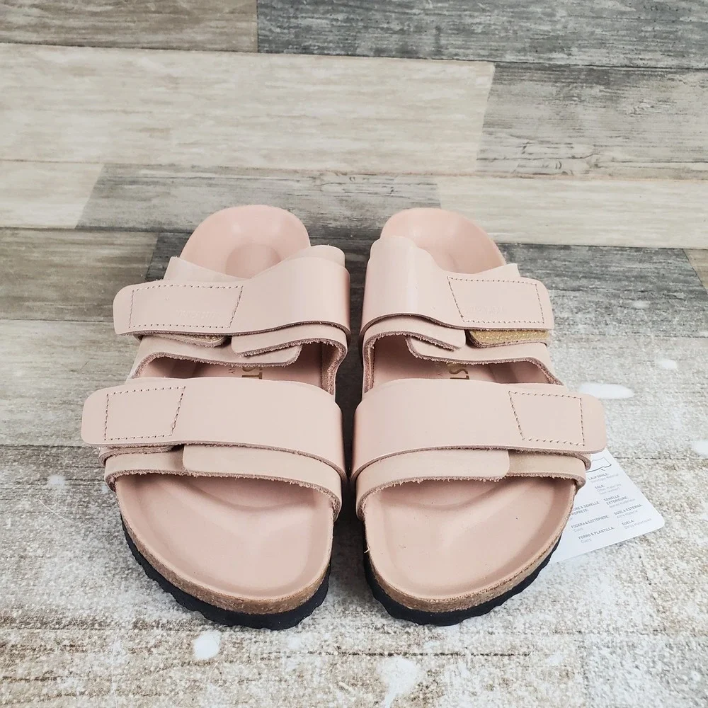 Birkenstock Uji Unisex Slides Sandals Womens 5 New Beige Nubuck Leather NWOB